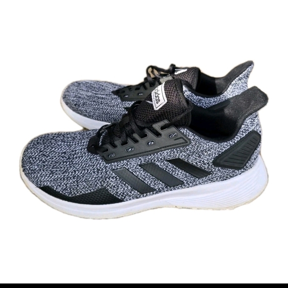 Size 12 - adidas Duramo 9 Black Mens Running Shoes Black White - Picture 6 of 8